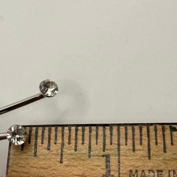 Vintage Spray Brooch • Black Stone + Rhinestones • 5” • Atomic Style • Unmarked - Picture 11 of 15